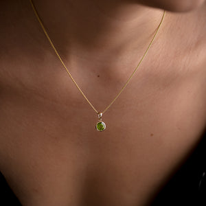 peridot necklace 14k solid recycled gold peridot gemstone