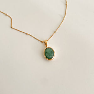Emerald Diana Gold Plated-Necklace-MAYLI Jewels