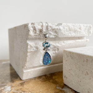 Auquamarine and Opal Pendant-Charms & Pendants-MAYLI Jewels