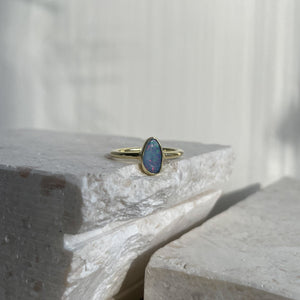 Subtle Opal Ring Gold Plated-Rings-MAYLI Jewels