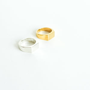 Signet ring statement Unisex-Ring-Signet ring statement Unisex - Sterling Silver Gold Plated Ring Birthstone Necklace Jewerly - MAYLI Jewels-MAYLI Jewels