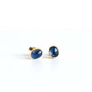 Iolite Water Sapphire studs - Gold plated-variable-Iolite Water Sapphire studs - Gold plated - MAYLI Jewels-MAYLI Jewels