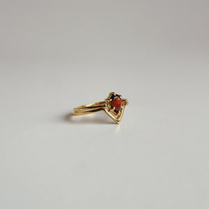 Anna Garnet Gold Plated Ring