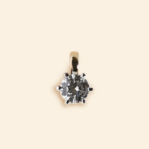 Birthstone Pendant Diamond 0,29ct Chaton 14K bicolor