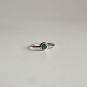 Emily Emerald Silver Ring