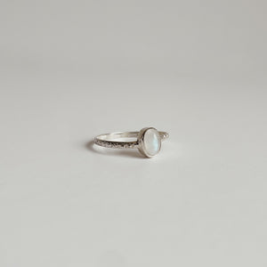 Moonstone Tiny Silver Ring