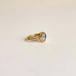 Moonstone triple band gold plated