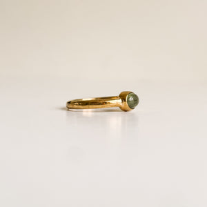 Tourmaline green oval gold plated