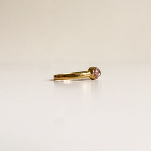 Tourmaline pink oval gold plated