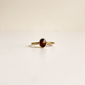 Amber oval gold plated-ring-MAYLI Jewels