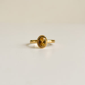 Ariel oval - Citrine gold plated-ring-MAYLI Jewels