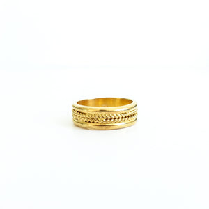 Arya Braid - Gold Plated-Ring-Arya Braid - Gold Plated - Sterling Silver Gold Plated Ring Birthstone Necklace Jewerly - MAYLI Jewels-MAYLI Jewels