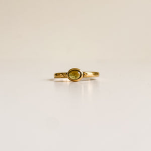 Boho Tourmaline green/yellow gold plated-ring-MAYLI Jewels