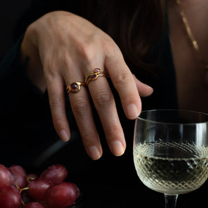Cecilia - Tourmaline pink gold plated-ring-MAYLI Jewels