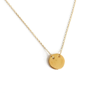 Initial Pendant Round - Gold Plated-Necklace-Initial Pendant Round - Gold Plated - Sterling Silver Gold Plated Ring Birthstone Necklace Jewerly - MAYLI Jewels-MAYLI Jewels