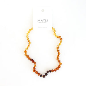 Amber Toddler Necklace - Felix-Necklace-Amber Toddler Necklace - Felix - Sterling Silver Gold Plated Ring Birthstone Necklace Jewerly - MAYLI Jewels-MAYLI Jewels