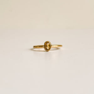 Daisy - Citrine small gold plated-ring-MAYLI Jewels