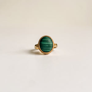 Dessy - Malachite gold plated-ring-MAYLI Jewels