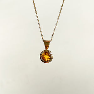 Helios - Citrine Pendant Gold-Necklace-MAYLI Jewels