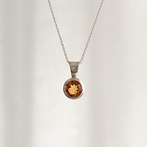 Helios - Citrine Pendant-Necklace-MAYLI Jewels