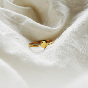 Lia Open - Gold Plated-Ring-Lia Open - Gold Plated - Sterling Silver Gold Plated Ring Birthstone Necklace Jewerly - MAYLI Jewels-MAYLI Jewels