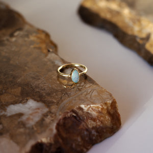 Subtle Opal Ring Gold Plated-Rings-MAYLI Jewels
