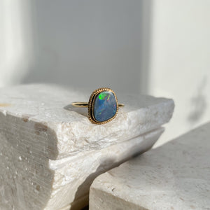 Braided Opal Ring Gold Plated-Rings-MAYLI Jewels