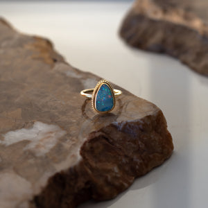 Braided Opal Ring Gold Plated-Rings-MAYLI Jewels