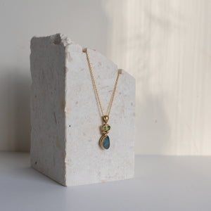 Peridot and Opal Pendant Gold Plated-Charms & Pendants-MAYLI Jewels