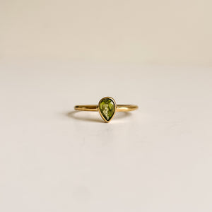 Peridot Drop gold plated-ring-MAYLI Jewels