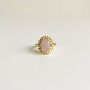 Rose Quartz - Elizabeth gold-Ring-MAYLI Jewels