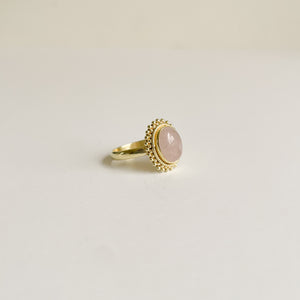 Rose Quartz - Elizabeth gold-Ring-MAYLI Jewels