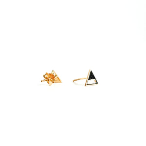 Half Triangle Open - Ear Studs - Gold Plated-Earrings-Half Triangle Open - Ear Studs - Gold Plated - Sterling Silver Gold Plated Ring Birthstone Necklace Jewerly - MAYLI Jewels-MAYLI Jewels