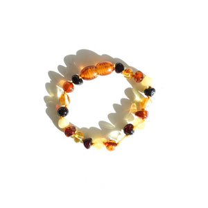 Baltic Natural Amber Baby Bracelet/Anklet - Honey-Bracelet-Baltic Natural Amber Baby Bracelet/Anklet - Honey - Sterling Silver Gold Plated Ring Birthstone Necklace Jewerly - MAYLI Jewels-MAYLI Jewels